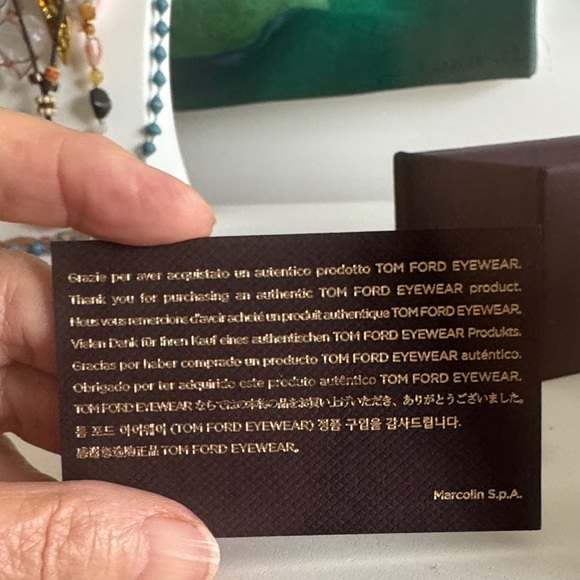 Tom Ford Dark Brown Box and Authentication Card with an Envelope for Eyewear - Picture 6 of 7